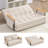 2-in-1 Convertible Loveseat Recliner with Wooden Arms & Side Pockets-1414857965