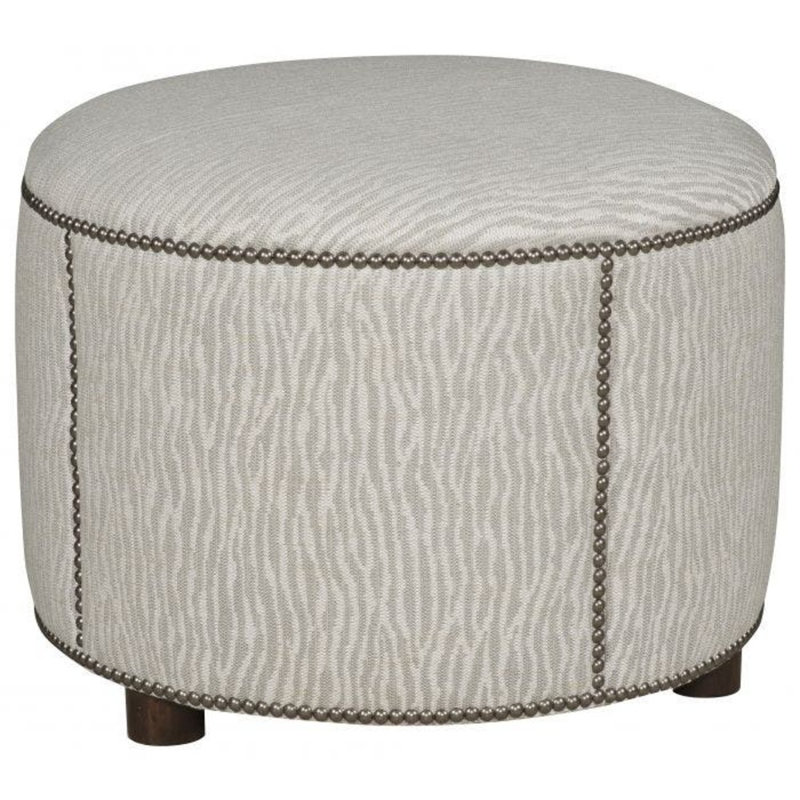 Cameron 23" Wide Round Standard Ottoman, Aged Bronze, 9704 Brindle
