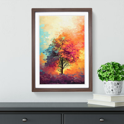 Tree Colour Field - Single Picture Frame Print on Wood