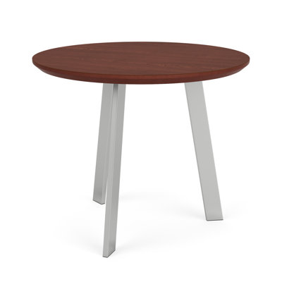 Luxe End Table Steel Legs 24" Dia High Pressure Laminate Top by Lesro