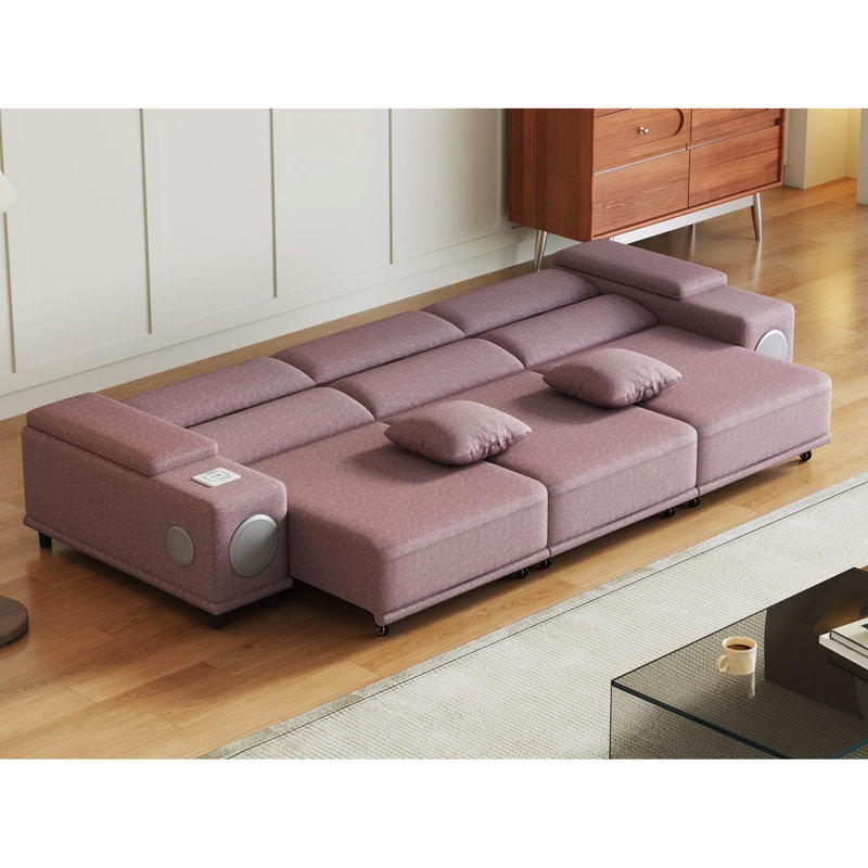 Upholstered 43.69 " Fabric Power Reclining Sectional