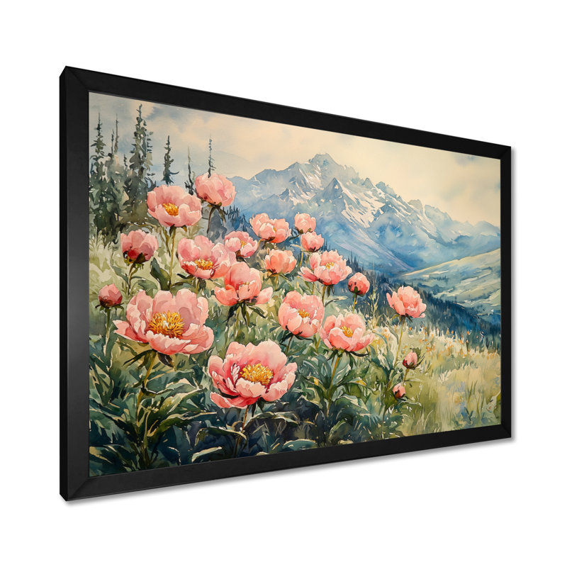 Gonzala, pivoines dans les hautes prairies III - pivoines, art mural, Reproduction encadrée d'une seule photo