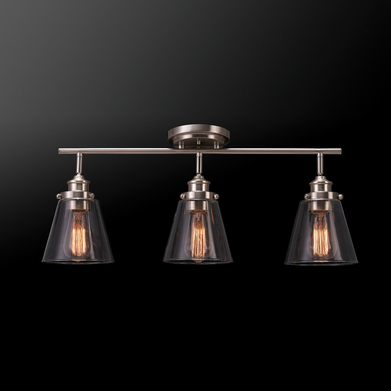 24.4'' 3 -Light Fixed Track Track Kit with Dimmable and Adjustable Head