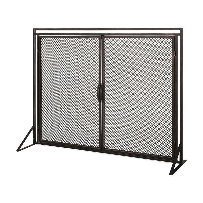FIREPLACE SCREEN, Black/Gold