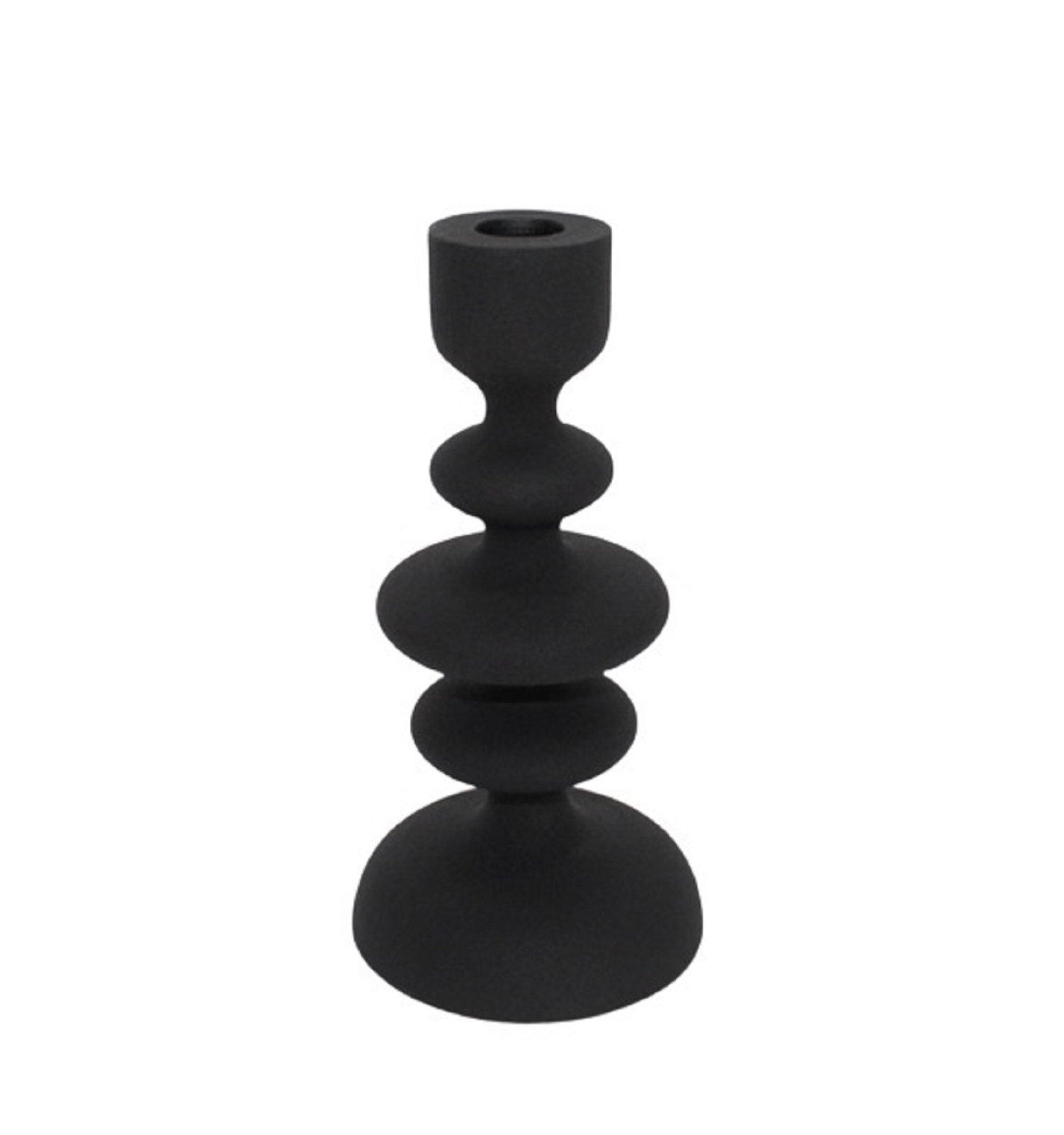 Giedre Aluminium Candle Holder, Black, 8" H x 4" W x 4" D