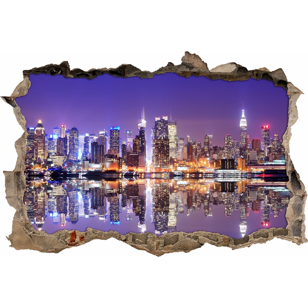 Wandtattoo Traumhafte Manhattan Skyline mit Spiegelung