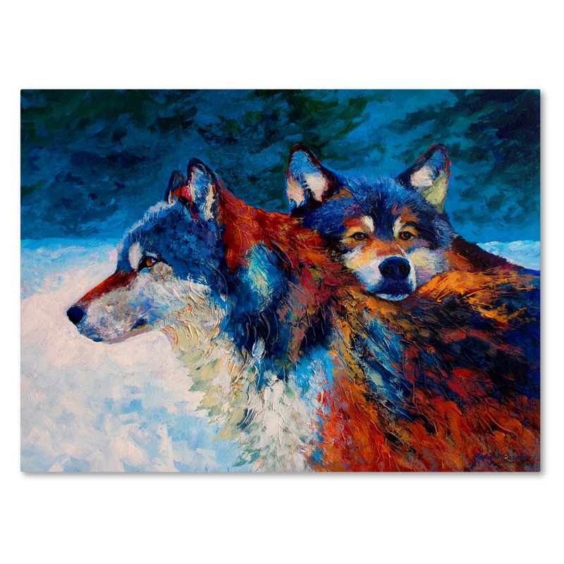 «Wolves» de Kucera, reproduction d'art sur toile tendue, H 18 po x l 24 po