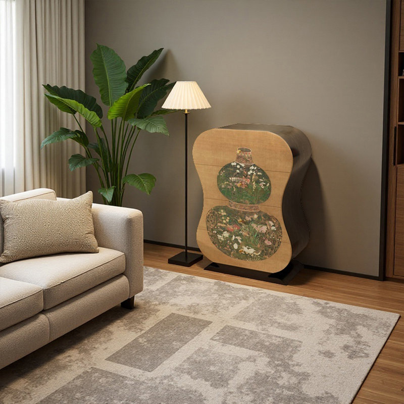 Commode de rangement à 4 tiroirs de style chinois