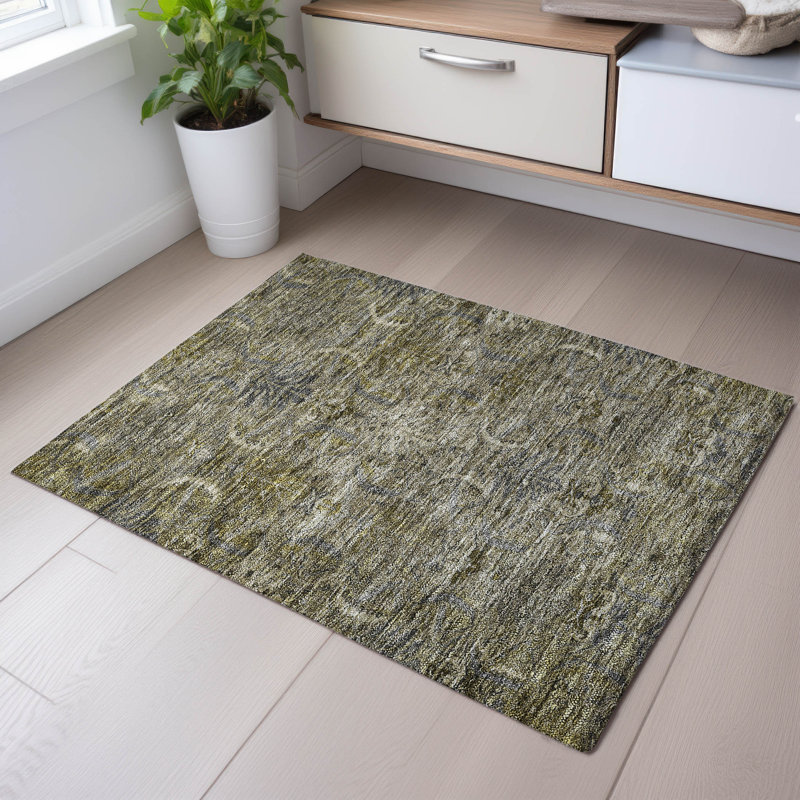 Premium Machine Washable Jamestown AMF1082 Damask Rug, Rectangle 1'8" x 2'6"