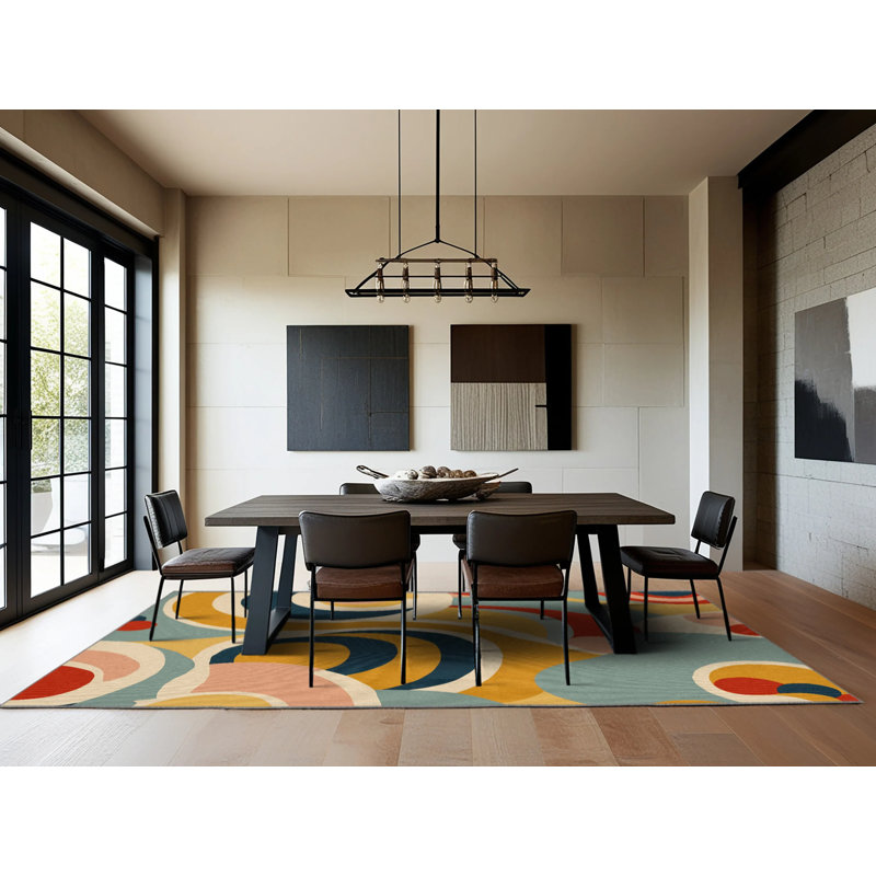 Vibrant Curl Rug, Rectangle 2' x 3'