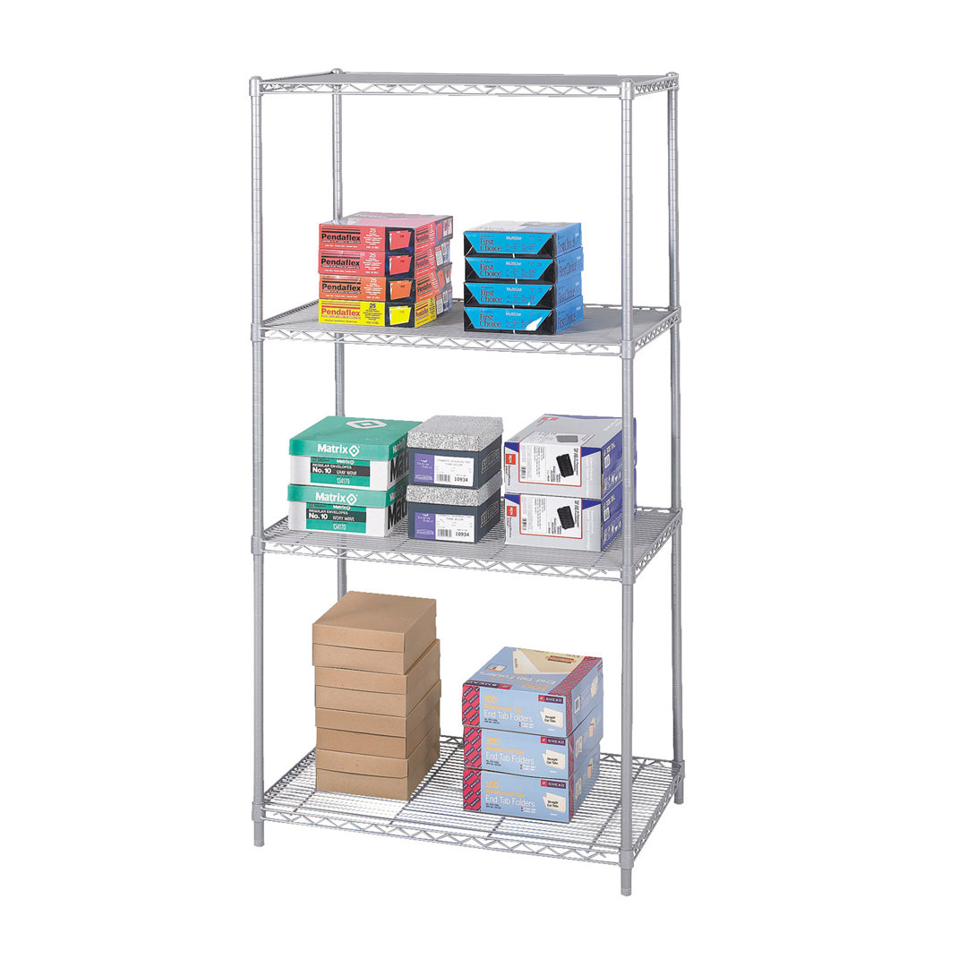 Industrial 4 SHelf Shelving Unit Starter Safco Products Company