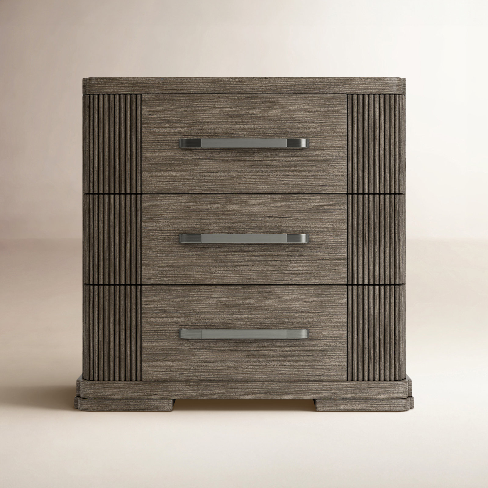 3-Drawer Distressed Nightstand