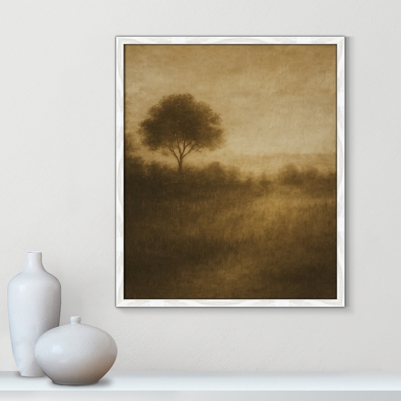Quiet Meadow I Print by Fredrick Ashcroft, 21.5'' W x 25.5'' H, Framed Print, White Woodgrain