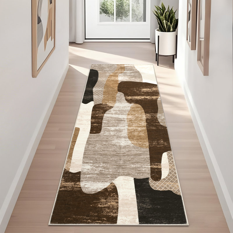 Tapis de salon Modern Abstract, Tapis de couloir 2 pi x 6 pi