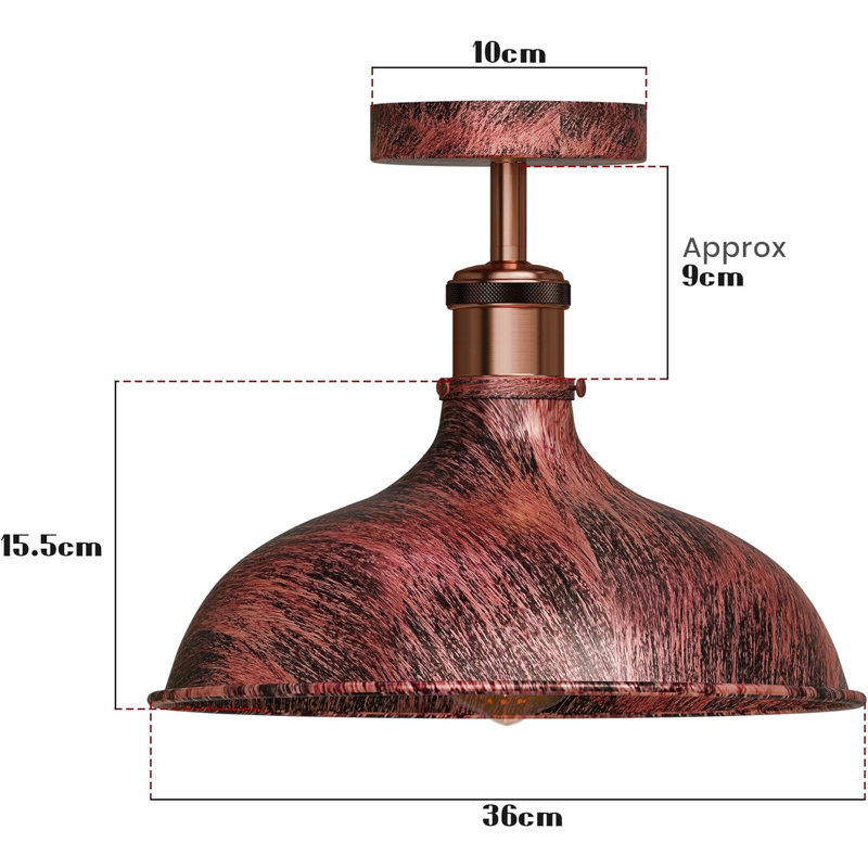 Annai Semi Flush Mount, Rustic Red