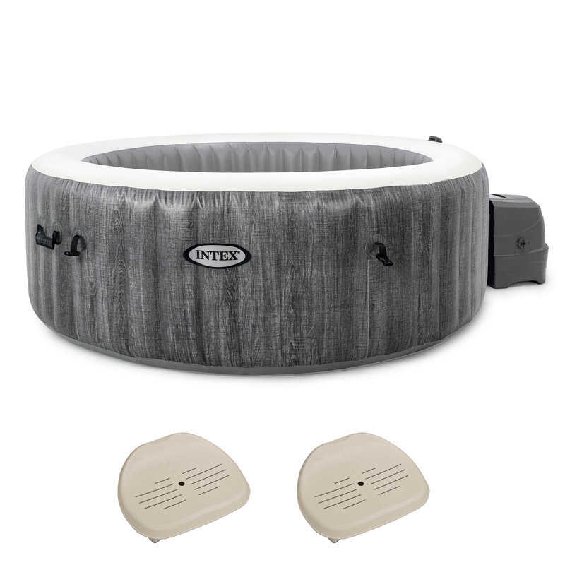 Intex 120 Volt Vinyl Inflatable Hot Tub in Gray