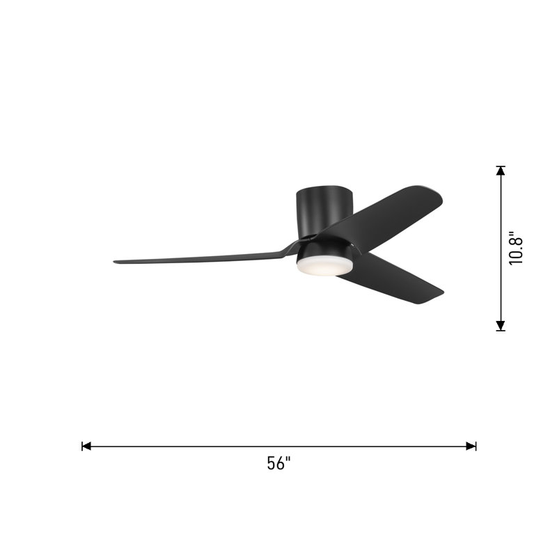 Visual Comfort Fan Colgin 56 Hugger LED Indoor Ceiling Fan with Matte White ABS blades and Handheld Remote