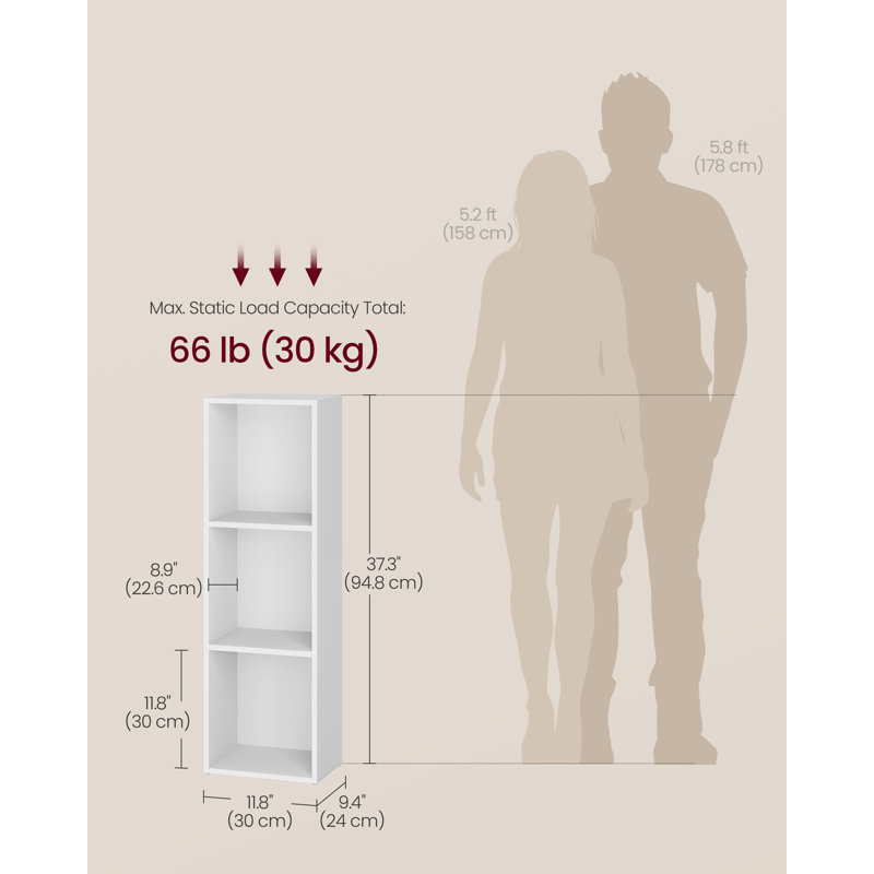 Bookshelf, Bookcase, Storage Shelving Unit, Display Shelf, Open Compartments, 24 X 30 Cm, Living Room, Home Office, Bedroom