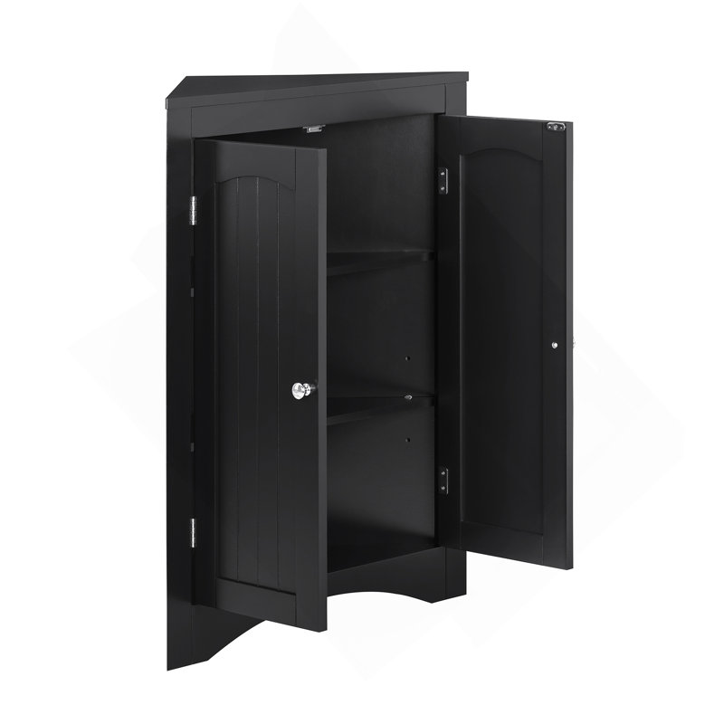 Armoire de buffet, armoire de coin, armoire de coin de plancher de salle de bain avec portes et tablettes, cuisine, salon, armoire de rangement autoportante pour salle de bain