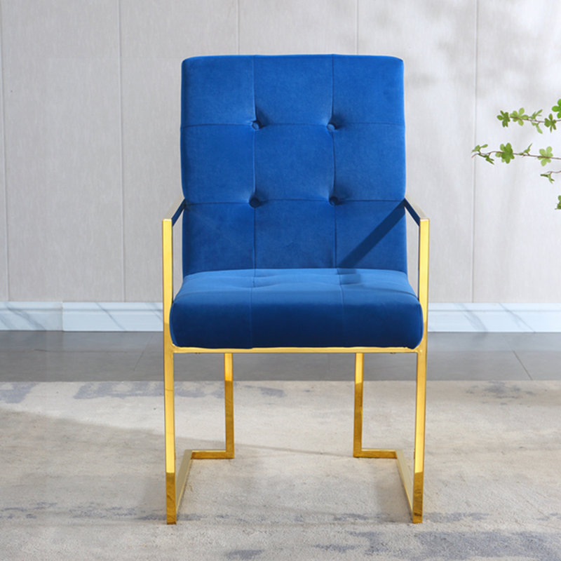 Fauteuil capitonné de 21,3 po de large Sonoma, Velours bleu