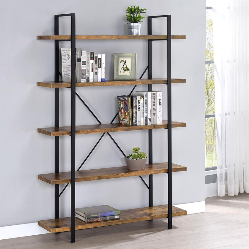 Open Back Bookcase, (5 Shelves) 70"H x 47"W x 13"D