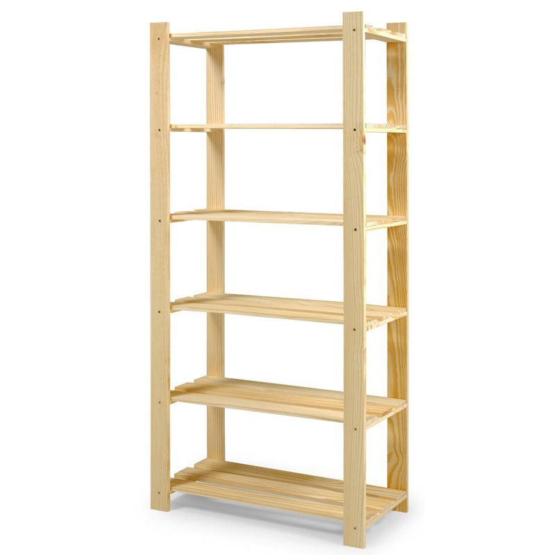 Utility 29.53'' W Solid Wood Shelving Unit, Natural