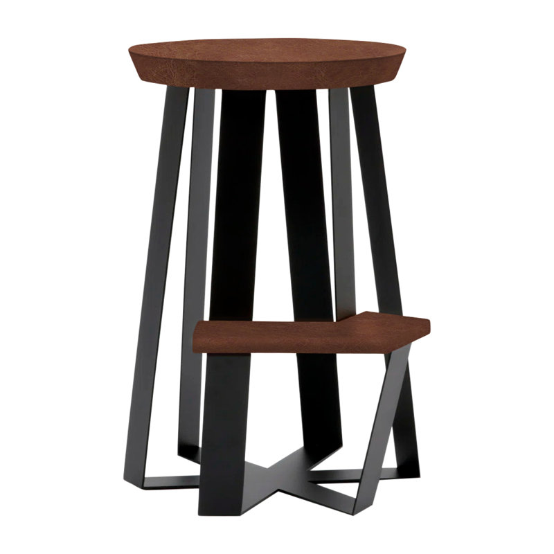 ARS Counter Stool with Metal Frame, Tobacco