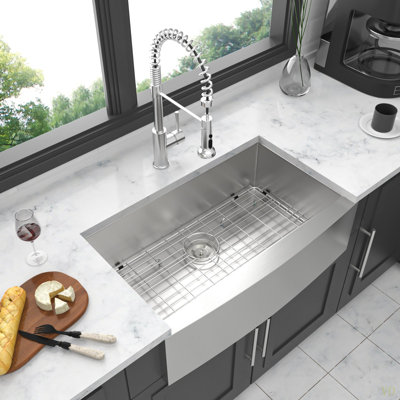 36 Farmhouse Sink - 36 X 20 X 9 Inch Kitchen Sink Stainless Steel 16 Gauge Apron Front Kitchen Sink