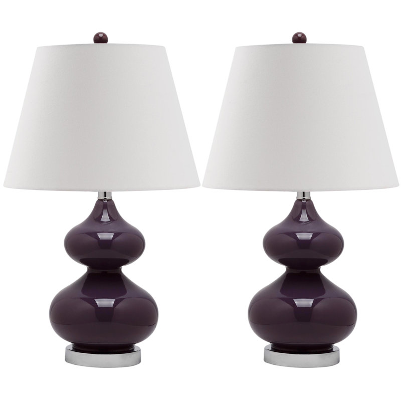 Courtney Glass Table Lamp, Dark Purple