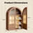 Wall Bathroom Cabinet with Glass Doors, Wood Medicine Cabinet with Adjustable Shelf, Arched Hanging Cabinet for Bathroom, Living room, Walnut-1110434967