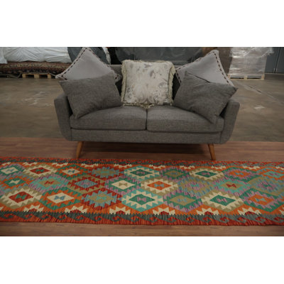 Eye-Catching Kilim Vegetable Dye Runner Rug 3x10 Perfect for Hallways