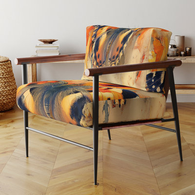 Chaise avec accoudoirs en velours Absalom Butterfly In Watercolor