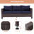 Etna 5 Piece Wicker Sofa Seating Group with Cushions and Swivel Chairs-116208394-116208395