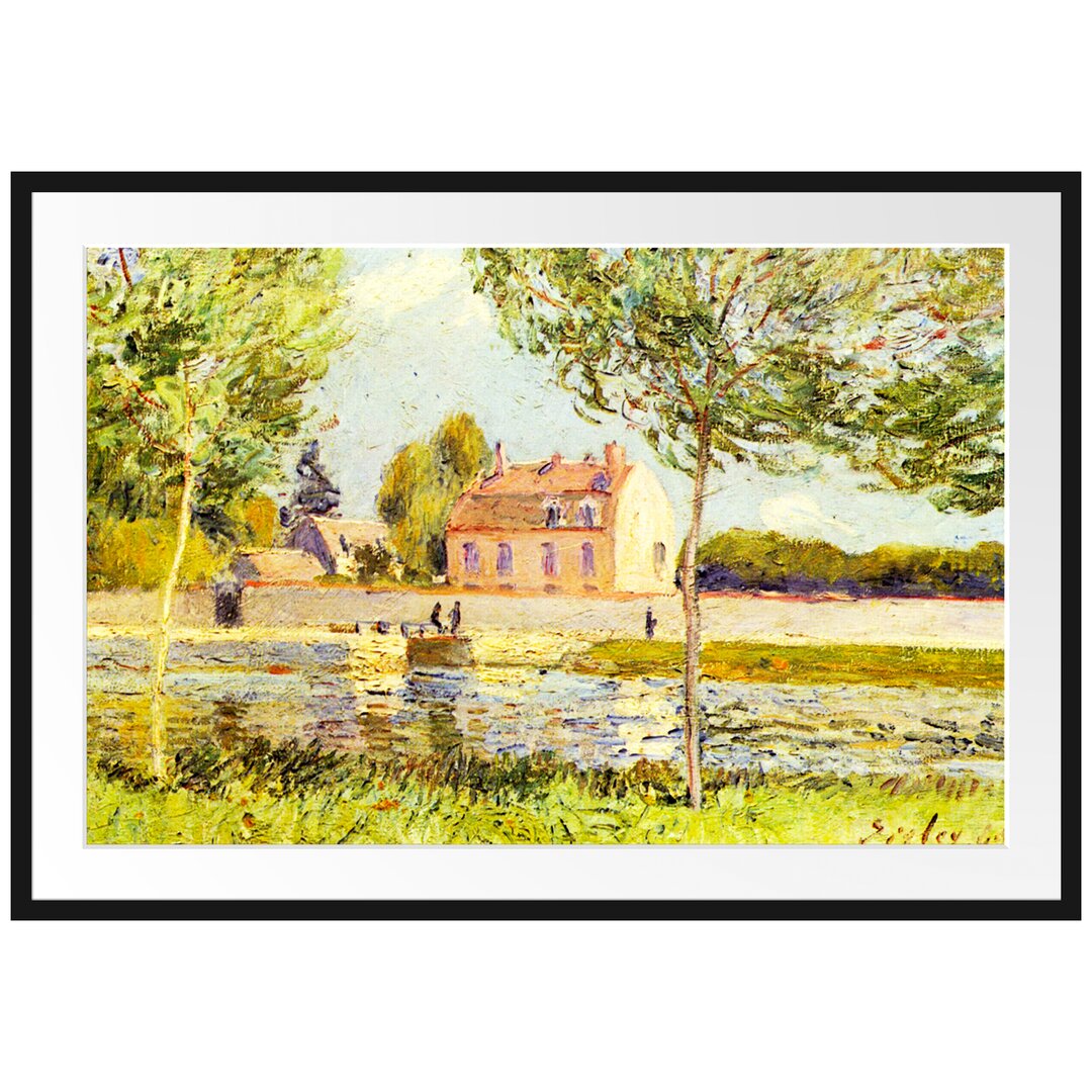 Gerahmter Kunstdruck Houses on the Banks of the Loing von Alfred Sisley