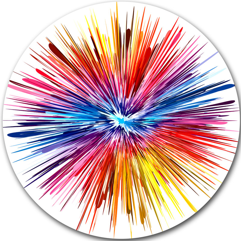 « color explosion », impression sur métal, H 23 po x l 23 po x P 1 po
