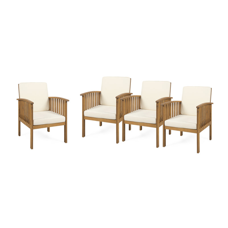 Acacia Outdoor Lounge Chair, Brown Frame/Cream Cushion