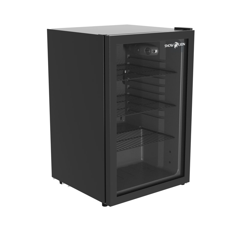 SnowLion Premium 131L Beverage Refrigerator 4.6 Cu. ft. Freestanding Mini Fridge With Glass Door, Black
