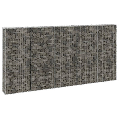 Vidaxl Gabion Wall With Covers Galvanised Steel 118.1X11.8X59.1"
