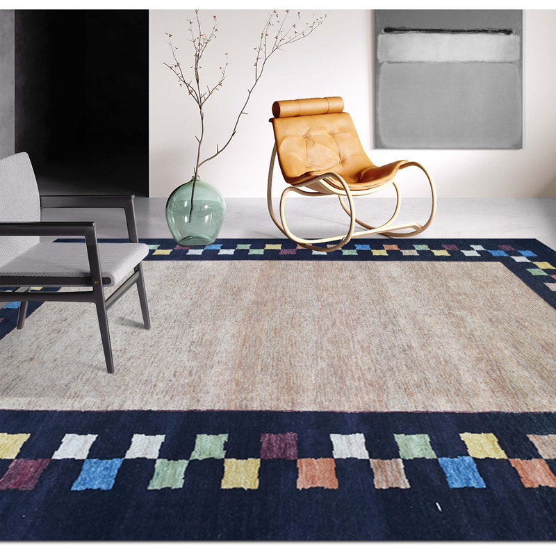 Wool Southwestern Area Rug in Gold, Rectangle 8' x 10'