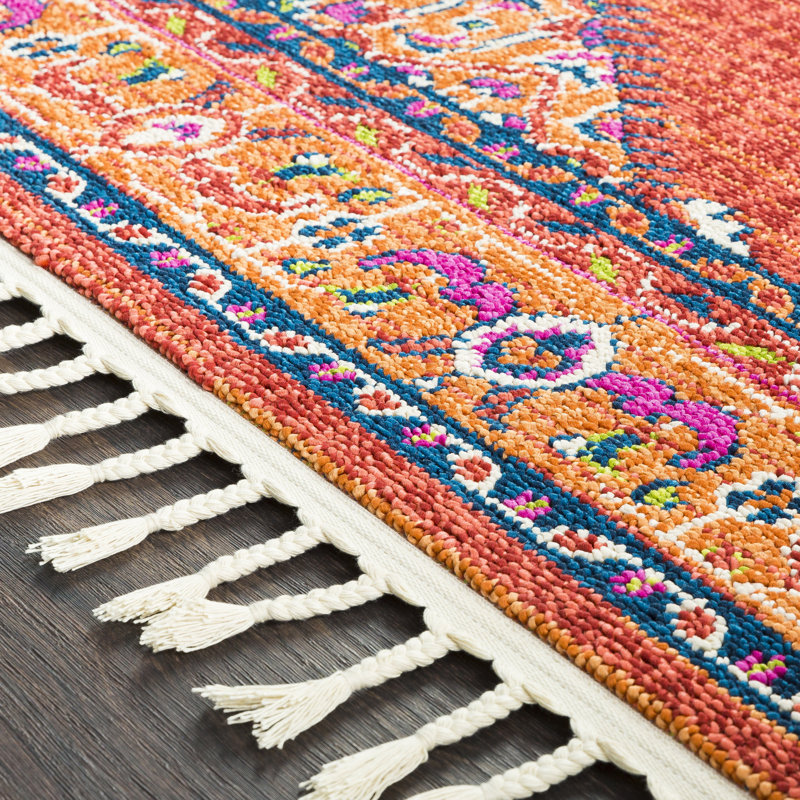 Tapis bleu/rose sud-ouest Denya, Rectangle 9 pi 3 po x 12 pi 1 po