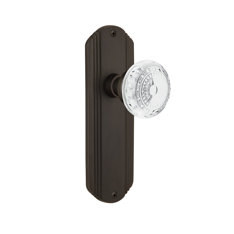 Deco Plate with Crystal Meadows Knob, Oil-Rubbed Bronze