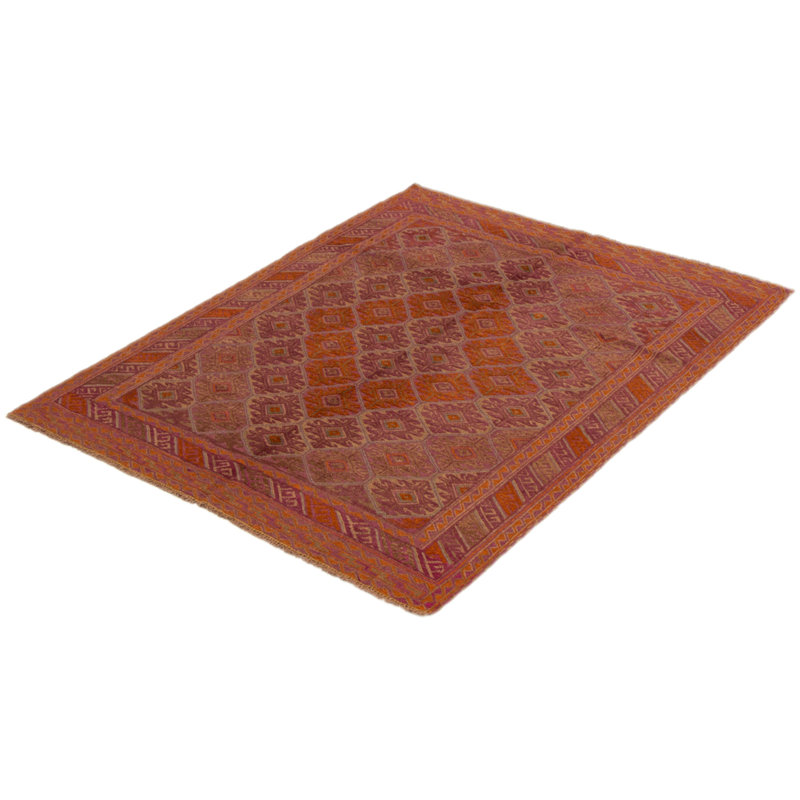 Tapis mauve noué à la main de conception unique 5 pi x 6 pi 0 po Jobka