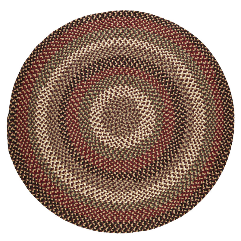 Tapis d'intérieur / extérieur multicolore tressé à la main Mako, Rond 8 pi