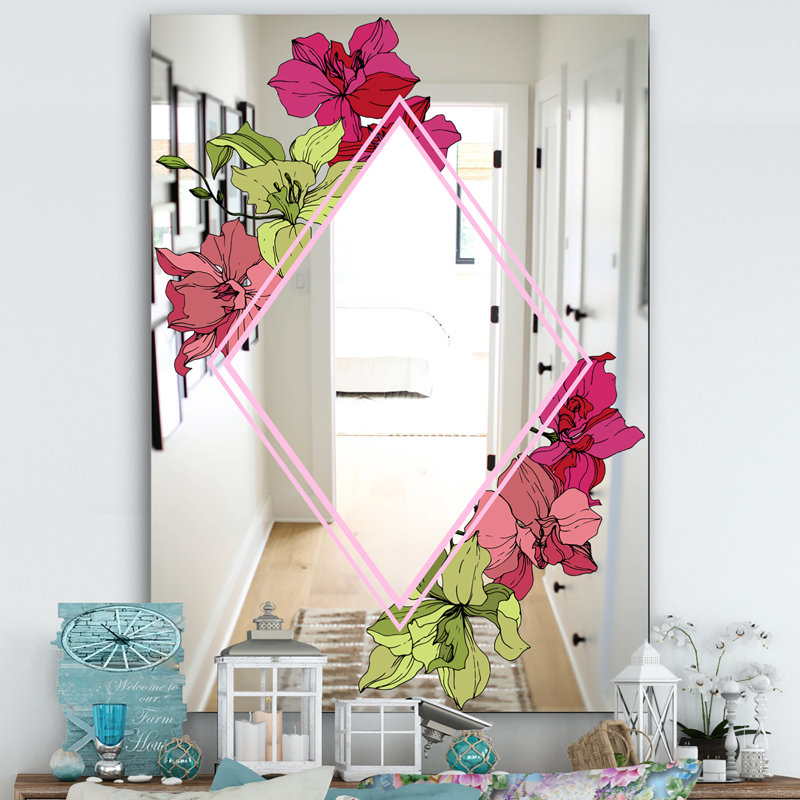 Miroir décoratif efflorescent, H 39,4 po x l 29,5 po x P 0,24 po