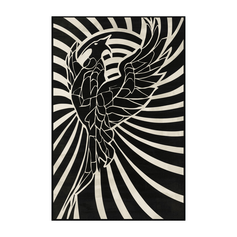 Tapis arc-en-ciel lavable à la machine Peirsen Phoenix - noir, 6 X 9