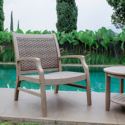 Chaise de patio en teck avec osier Purdue