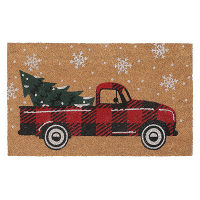 Tapis d'intérieur / extérieur antidérapant Coir Buffalo Truck avec arbre 30 po x 18 po