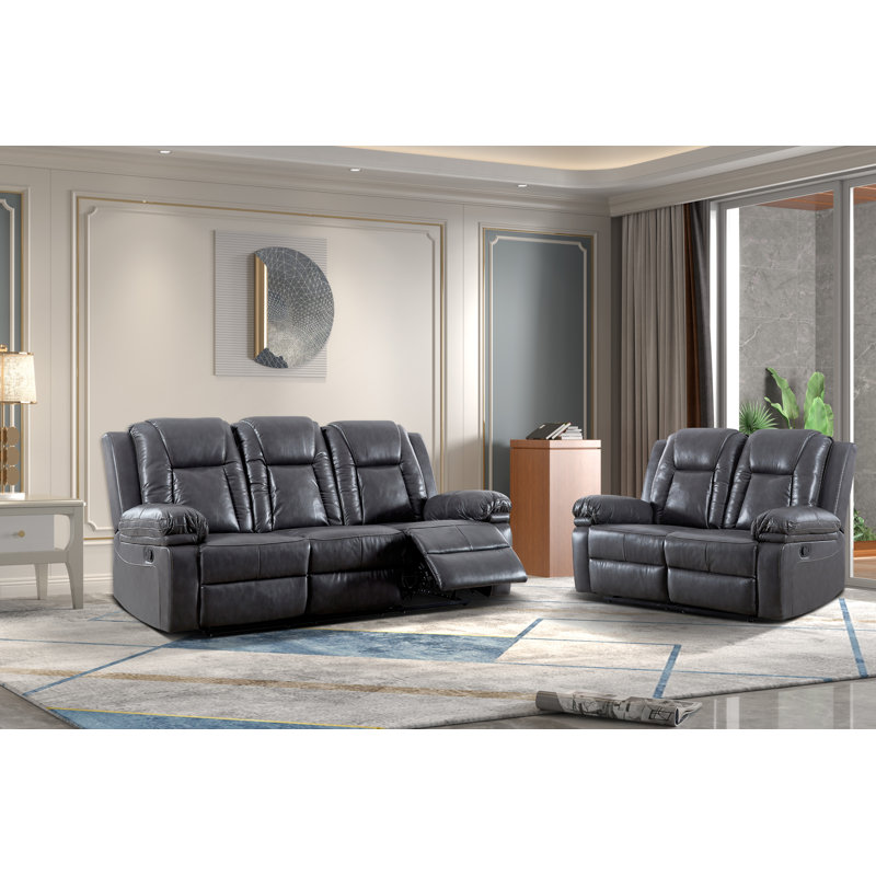 Fauteuil inclinable rembourré, Similicuir gris foncé