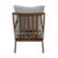 Fauteuil d'appoint en chenille, coussin en mousse, structure en bois d'hévéa massif, marron, pour salon ou chambre (1 pièce)-1472267002
