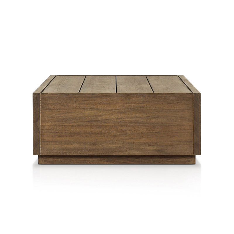 Duvall Outdoor Rectangle Teak Coffee Table, 15.25" H x 70" L x 35" W, Stained Toasted Brown